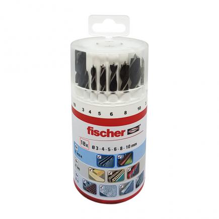 FISCHER Set of 18 drill bits (masonry, wood and metal) - 1