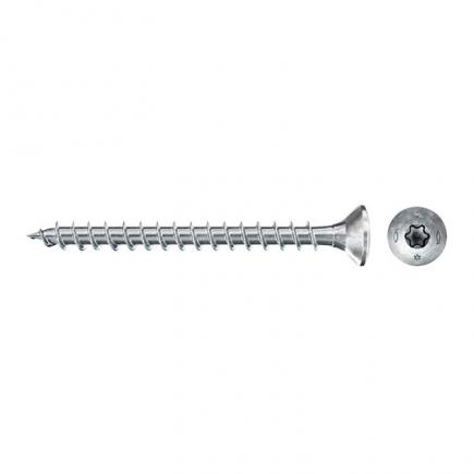 FISCHER Torx white galvanized chipboard screw with flat countersunk head and full thread FPF II CTF BC - 1