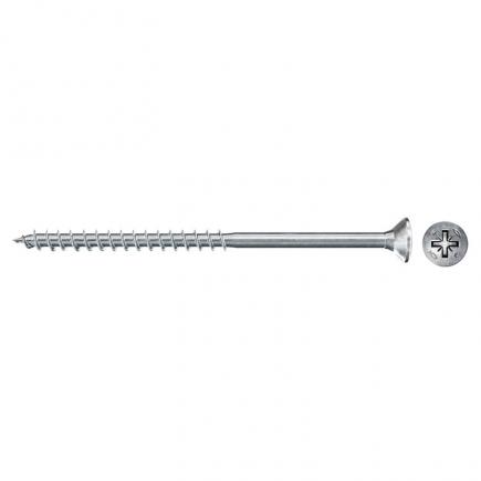FISCHER Pozidriv white galvanized chipboard screw with flat countersunk head and partial thread FPF II CZP BC - 1