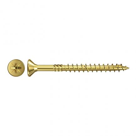 FISCHER Pozidriv yellow galvanized chipboard screw with countersunk head and partial thread FPF-SZ YZP - 1