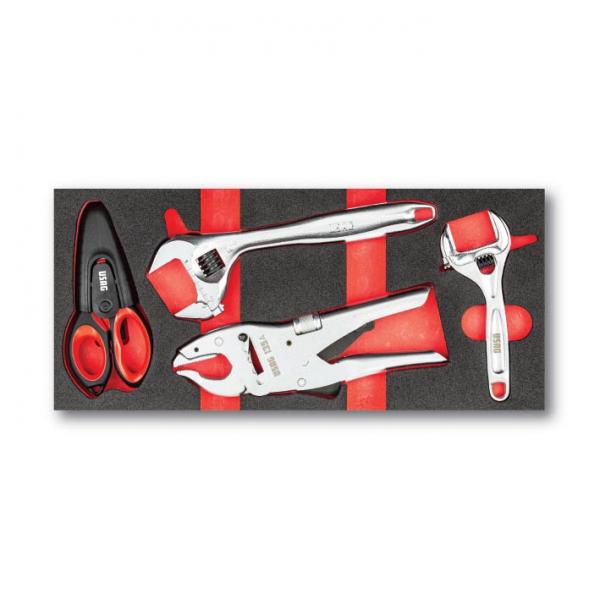 USAG Assortment with adjustable pliers, roller wrench and scissors (4 pcs.) - 1