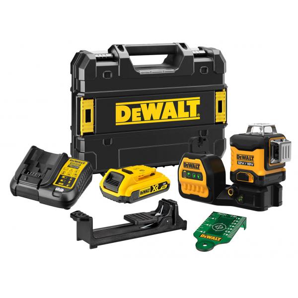 DeWALT DCE089D1G18-QW - Multi-line laser with green beam class 2 (with 18V  2.0Ah XR Lithium battery)