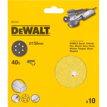 DeWALT Sanding Disc for Orbit Sander - 6 Holes Punched (10pcs) - 1