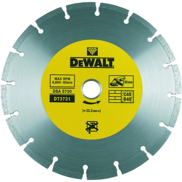 DeWALT Segmented Rim Sintered Diamond Disc - Construction Materials Cutting - 1
