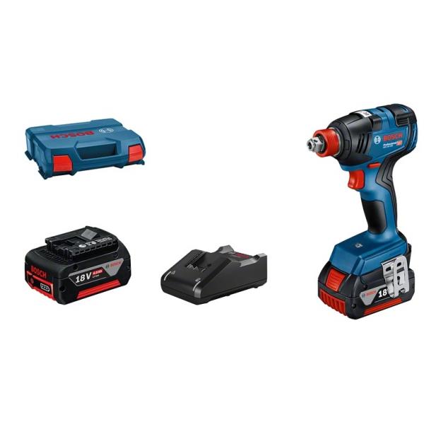 BOSCH 06019J2206 GDX 18V-200 - Impact driver 18 V 200 Nm in case with 2 4Ah  batteries and charger