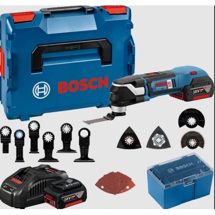 BOSCH 06018B6003 GOP 18V-28 - Compact planer 18 V 8.000 - 20.000 rpm in  case with 2 5Ah batteries and charger