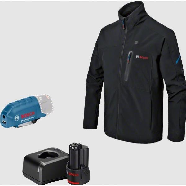 BOSCH GHJ 12+18V XA - Heated jacket 12V black with battery and charger - 1