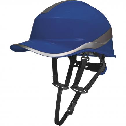 DELTA PLUS DIAM5UPBLFL - DIAMOND5UP_B - Abs blue safety helmet baseball  cap shape with chin attachment and rotor adjustment