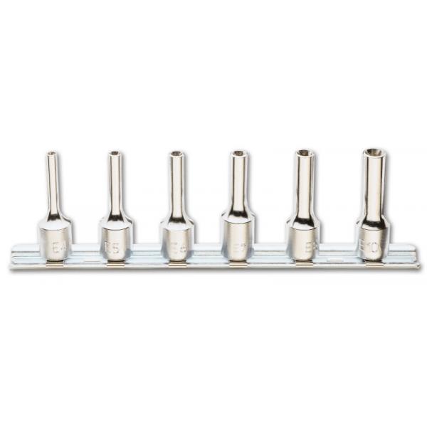 BETA 009100449 - 910FTX/LSB - Set of 6 3/8 long hand sockets for Torx®  head screws on support