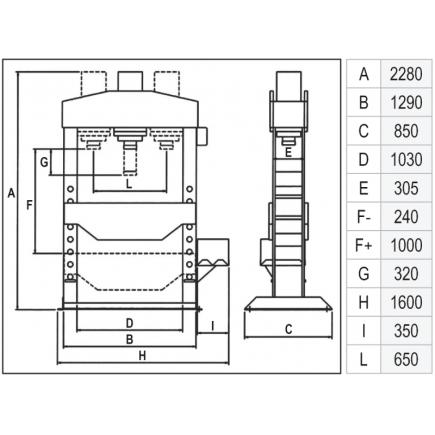 Project of Workshop Hydraulic Press 100t - 2D Working Drawings