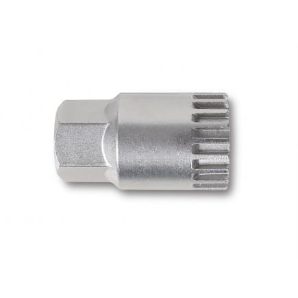 BETA 20-Notch nickel-plated bottom bracket removal socket with central pin - 1