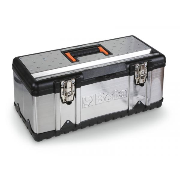 BETA 021170502 - CP17L - Stainless steel and plastic empty tool box with  removable tote-tray