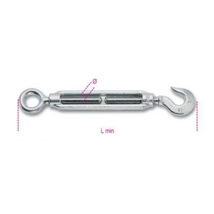 BETA Hook and eye turnbuckles, galvanized (in blister) - 1