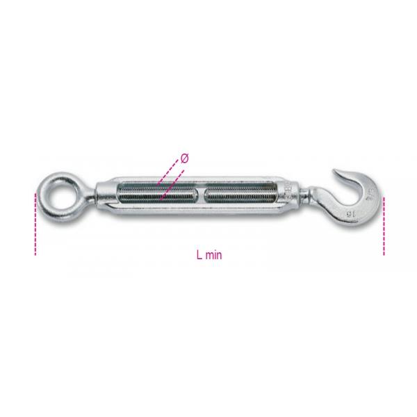 BETA Hook and eye turnbuckles, galvanized (in blister) - 1