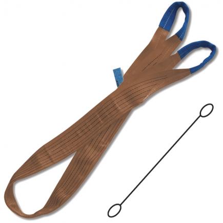 BETA Lifting web slings, brown 6t two layers with reinforced eyes high-tenacity polyester (PES) - 1