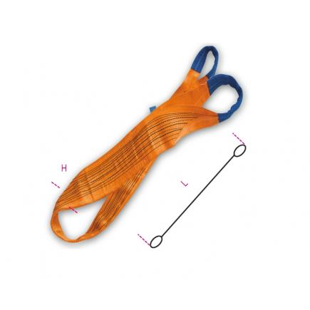 BETA Lifting web slings, orange 10t two layers with reinforced eyes high-tenacity polyester (PES) - 1
