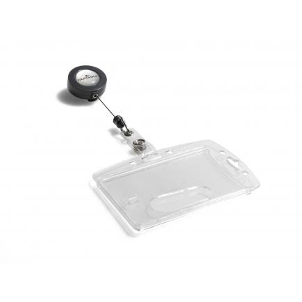 DURABLE 8012 Closed badge holder with yo-yo snail for 1 card