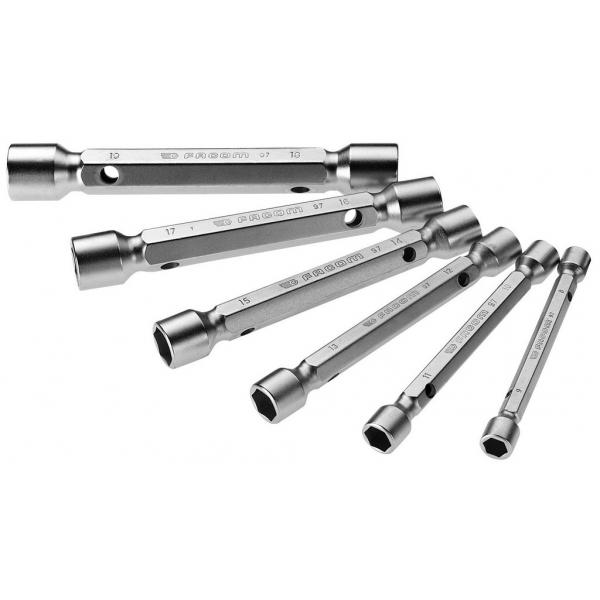 8 x 9 mm Angled Head Type Double End Chrome Finish Facom FM-22.8X9 Angled Head Wrench