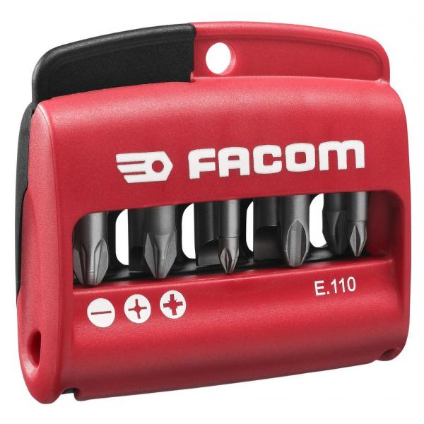 FACOM Combined set of 10 bits 1/4" - 25 mm + bit holder - No.1 - 1