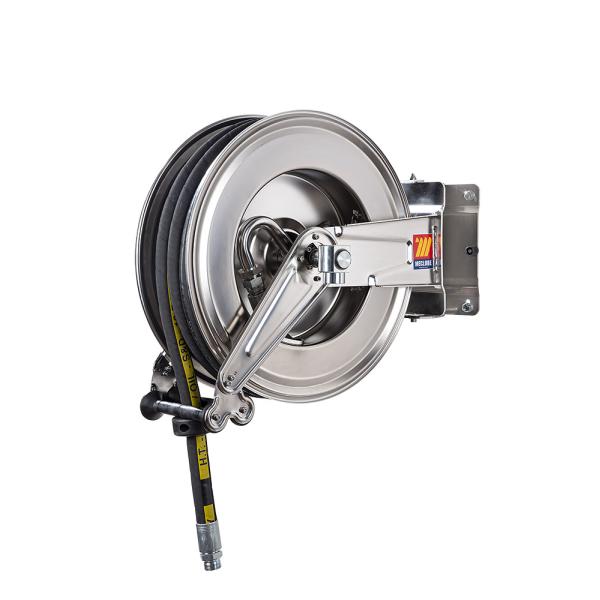 MECLUBE 071-2518-520 - MW-2023-MECL-071-2518-520 Swivelling automatic hose  reel in aisi 304 stainless steel left-555 for petrol ø3/4 -19x27 20m