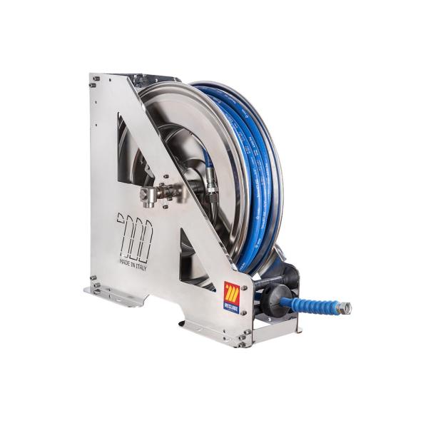MECLUBE 073-2405-420 - Automatic hose reel in AISI 304 stainless steel  heavy-duty hdx-550 series for water 150°c ø1/2
