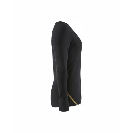 Merino thermal underwear - Women's long-sleeve T-shirt – black