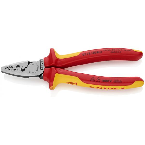 Knipex 975236 Preciforce Crimping Pliers With Multi-Component Grips 8 3/4 In 