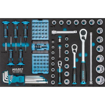 HAZET 163-258/92 - Set with ratchet, sockets and accessories 1/2 and 1/4  (92 pcs.)