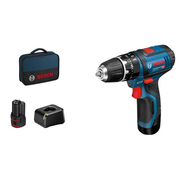 Bosch GSB 12V-15 12V Professional Cordless Combi Drill With 2 x 2.0Ah Batteries 