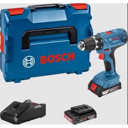 BOSCH 06019H1008 GSR 18V-21 - 18V Cordless drill driver in case with 2 2Ah  batteries and charger, 0 - 480 / 0 - 1.800 rpm, Ø screws max. 10 mm