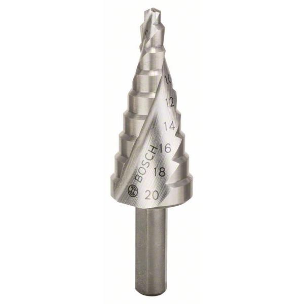 BOSCH 1/4" HSS step drill bits ø4-20mm 75mm - 1