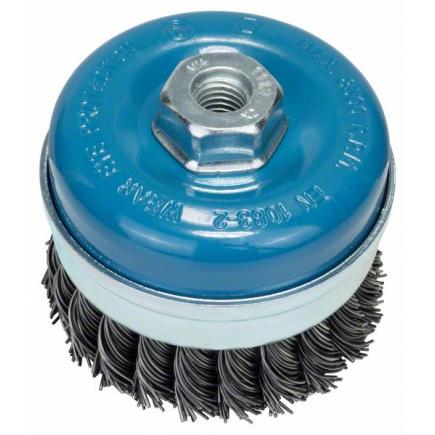 BOSCH Wire cup brush for angle grinders and straight grinders with crimped wire, brass-coated, M14 90mm - 1