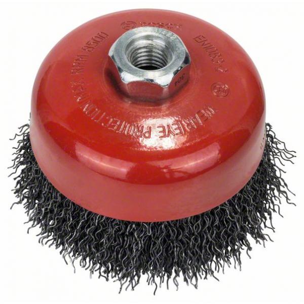 BOSCH Cup brush for angle and axial grinders with wavy wire M14 ø100mm - 1