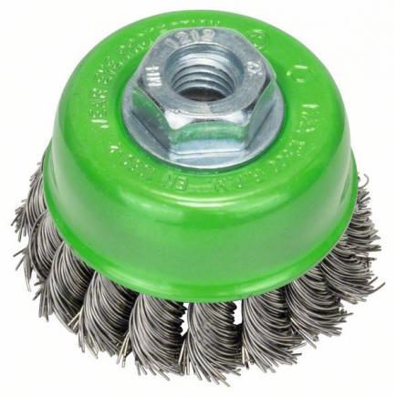 BOSCH Cup brush for angle and axial grinders with braided wire, stainless M14 ø75mm - 1