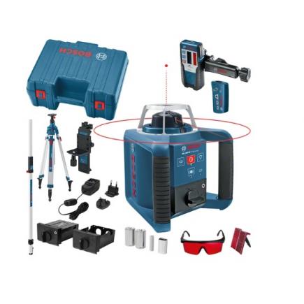 BOSCH 0601061600 GRL 250 HV Professional rotating laser level in case with  1 battery (AA) and accessory set