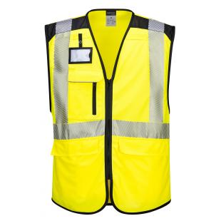 PORTWEST PW309YBR PW3 High visibility Executive yellow/black vest ...