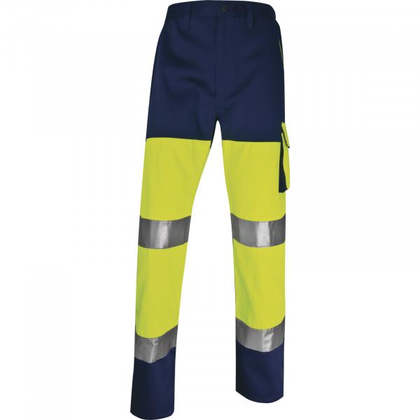 Mirar fijamente oficial Popa DELTA PLUS PHPA2JMGT - Pantalón de trabajo alta visibilidad panostyle  amarillo fluo-azul marino de poliéster / algodón | Mister Worker™