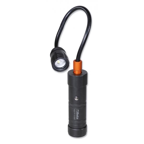 BETA 018370060 - 1837F/USB Lampe rechargeable magnétique articulée à LEDs  haute luminosité en aluminium anodisé renforcé 600 Lumens
