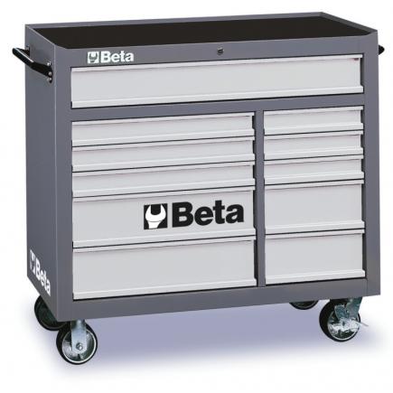 Servante mobile atelier verrouillage de sécurité centralisé orange BETA  C38 de 11 tiroirs