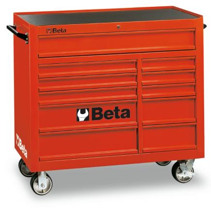 Servante mobile atelier verrouillage de sécurité centralisé gris BETA C38  de 11 tiroirs