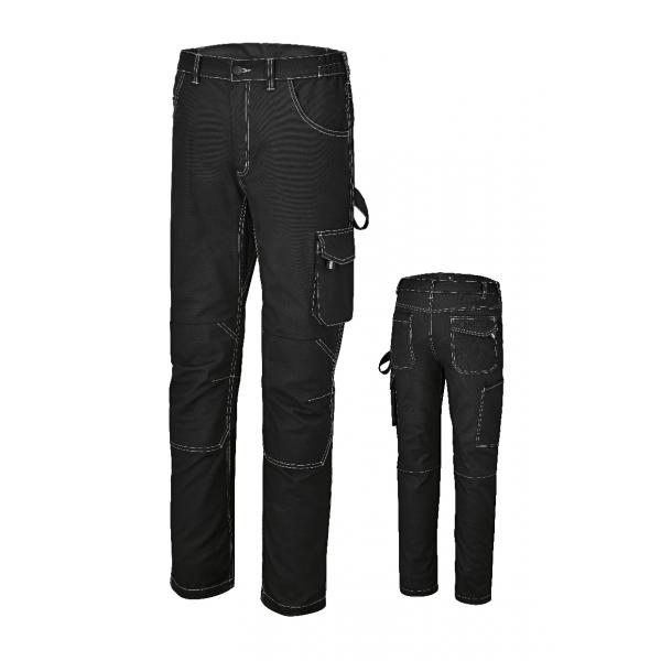 BETA Pantalon de travail élastifié coupe ajustée, noir - 1