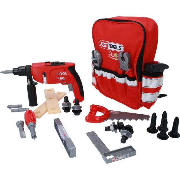 KS TOOLS 100201 - Sac à dos porte-outils pour enfant avec jeu d’outils, 25  pcs