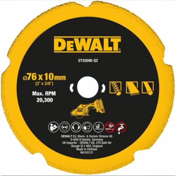 DEWALT DT20590-QZ Disque diamant 76mm pour mini meuleuse sans fil DCS438