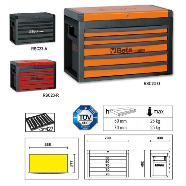 BETA 023003003 - RSC23 - Cassettiera portautensili con 5 cassetti