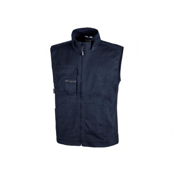 U-POWER EY148WB Gilet da lavoro in tela di cotone elasticizzato Wave  WestLake Blue