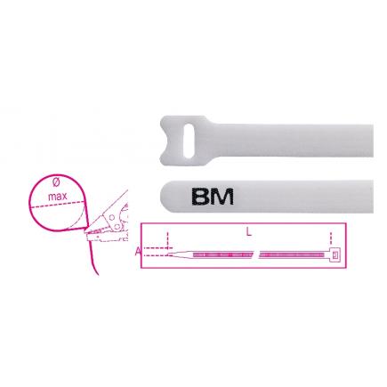 BETA BMBV2312 - 1748-BV Fascette in velcro, riapribili a strappo colore  bianco