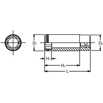 KOKEN 3350M/2-L120 Set chiavi a bussola Nut Grip® extra lunghe 3/8 (2 pz.)