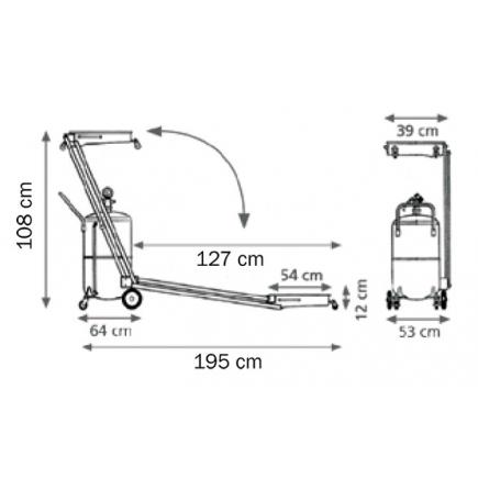 MECLUBE 041-1451-000 Aspiratore recuperatore olio esausto a pantografo 65 l per  AUTO MOTOCICLI