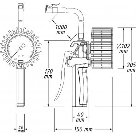 HAZET 9041G-1 Gonfiatore di pneumatici calibrato