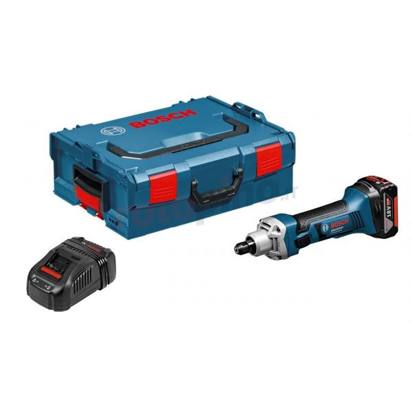 BOSCH 06019B5307 - GGS 18 V-LI - Smerigliatrice assiale a batteria 18 V  22.000 giri/min in valigetta con 2 batterie 5Ah e caricabatterie